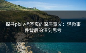 探寻pixiv标签页的深层意义：轻微事件背后的深刻思考