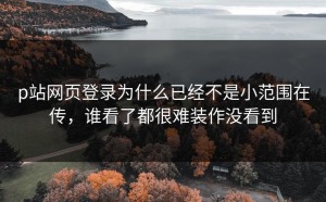 p站网页登录为什么已经不是小范围在传，谁看了都很难装作没看到