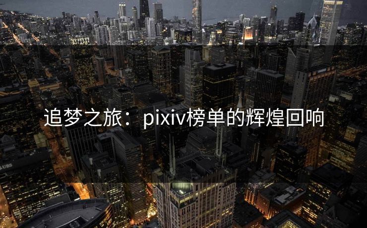 追梦之旅：pixiv榜单的辉煌回响