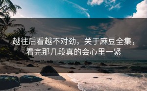 越往后看越不对劲，关于麻豆全集，看完那几段真的会心里一紧