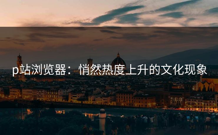 p站浏览器：悄然热度上升的文化现象